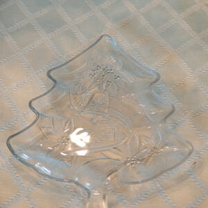 Glass Christmas Tree Serving Platter – 13.5”