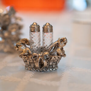 Arthur Court Bunny Salt & Pepper Shakers with Matching Napkin Holder