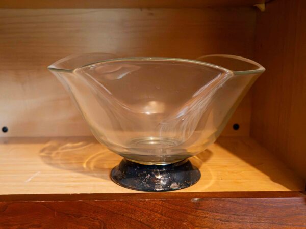 Glass Bowl With Silver Base