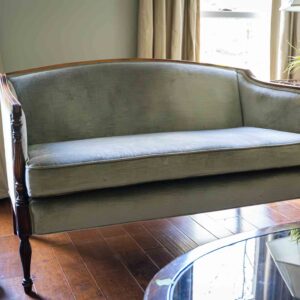 Vintage Green Upholstered Settee Loveseat