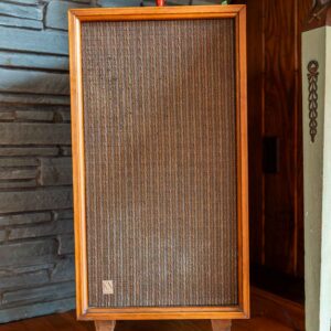 Vintage KN Wooden Floor Speakers Pair Mid Century Style Cabinet Speakers 29.5”