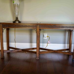 Long Wood & Glass Console Table
