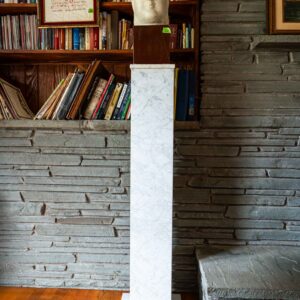 Solid White Marble Pedestal Column Display Stand 49.75” Tall Plant Statue Base
