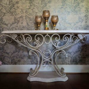 French‑Style Wrought Iron Console Table