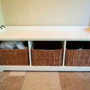 Wood Storage Bench Entryway