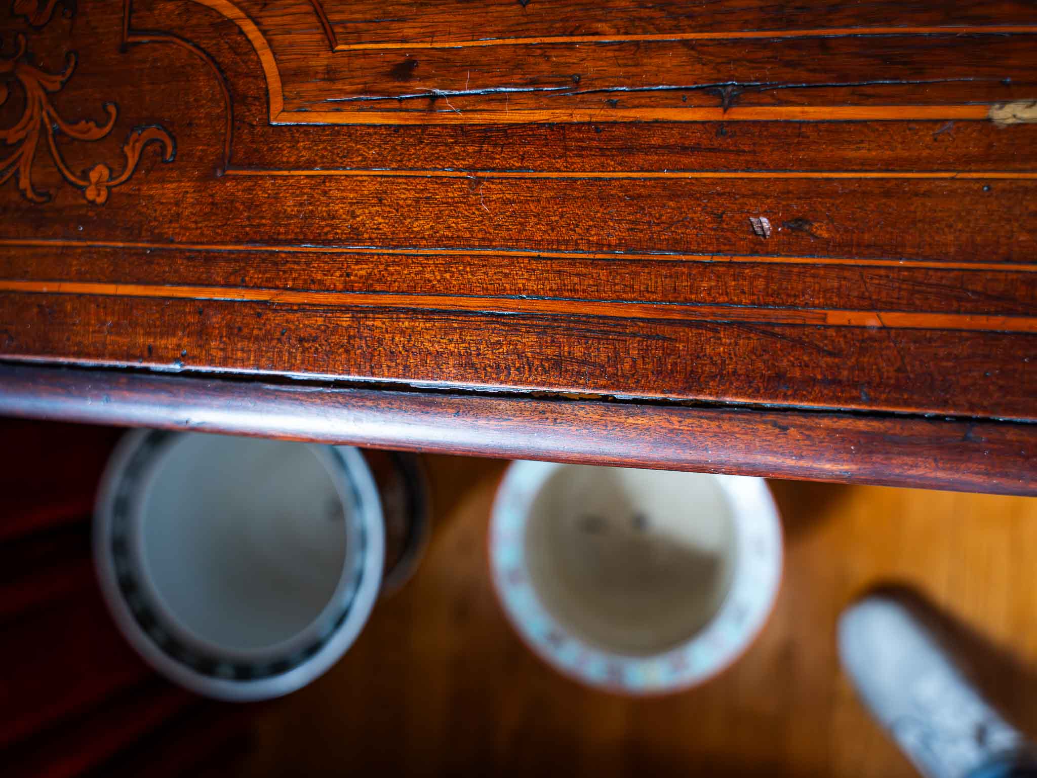 Oriental Carved Wood Console Table Vintage Asian Accent Table - Image 4