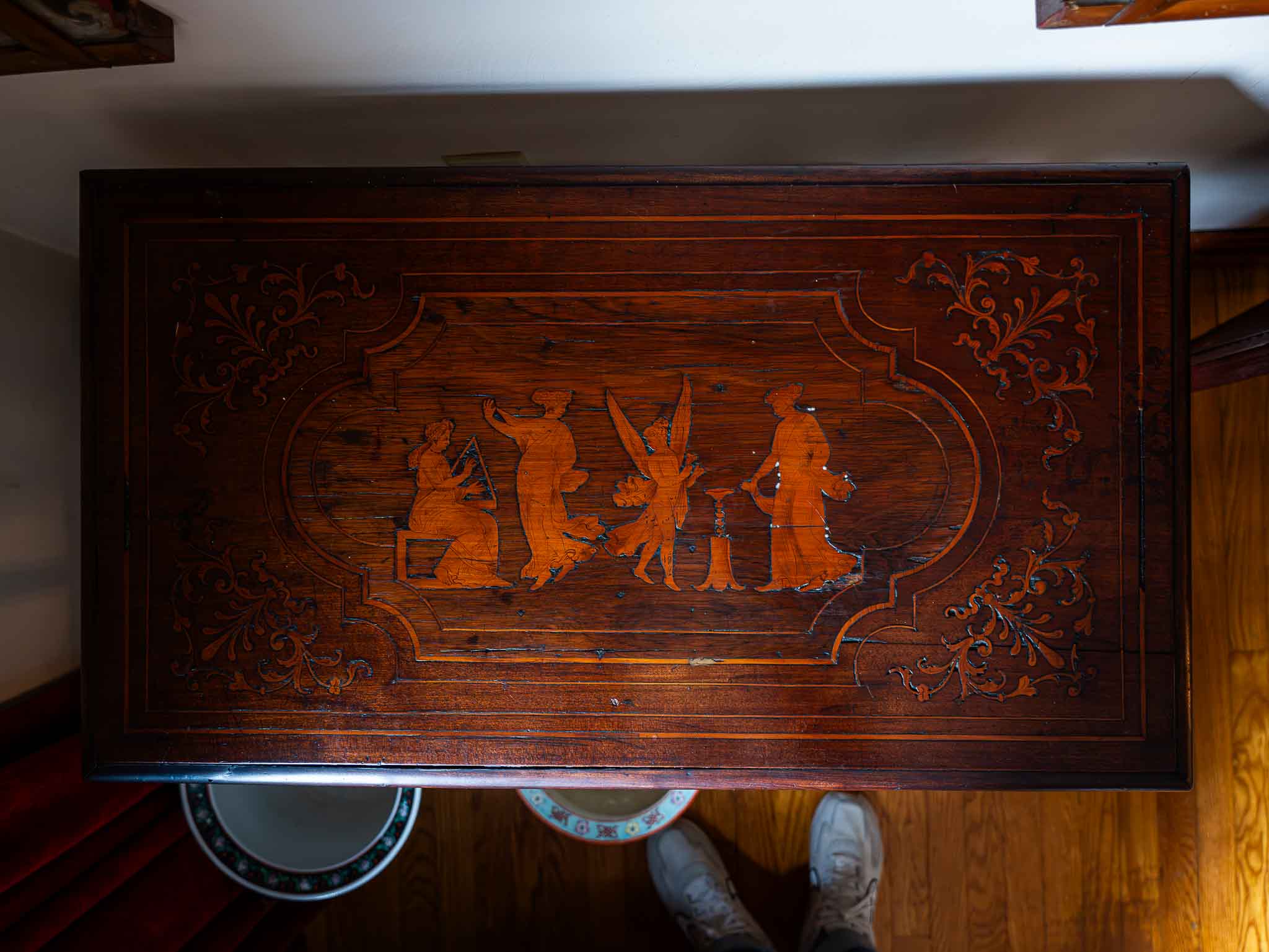 Oriental Carved Wood Console Table Vintage Asian Accent Table - Image 3
