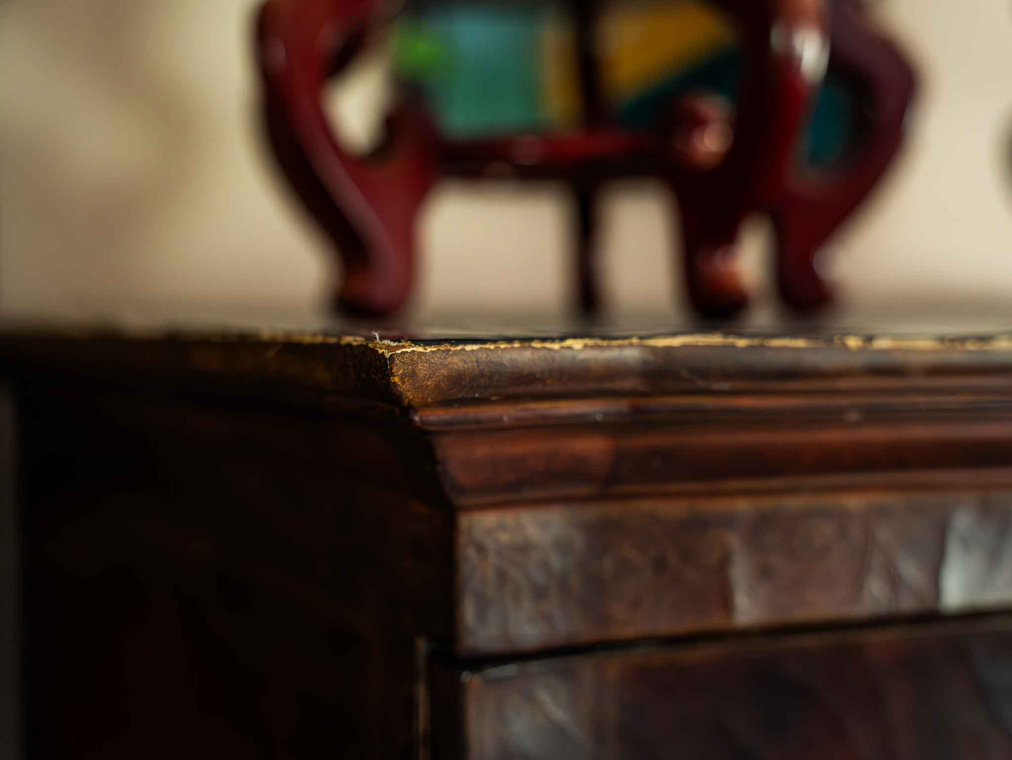 Oriental Painted TV Armoire Cabinet Vintage Asian Media Cabinet - Image 4