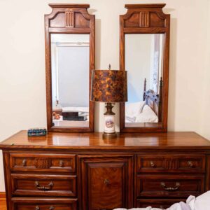 Vintage 6 Drawer Wooden Dresser w/ Dual Mirrors – Solid Wood