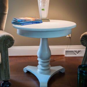 White Round Pedestal Accent