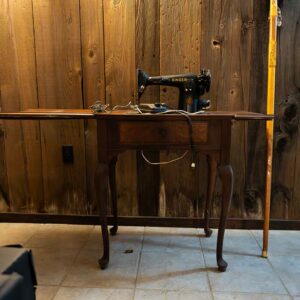 Vintage Singer Sewing Machine Table – Fold Out Wooden Sewing Cabinet