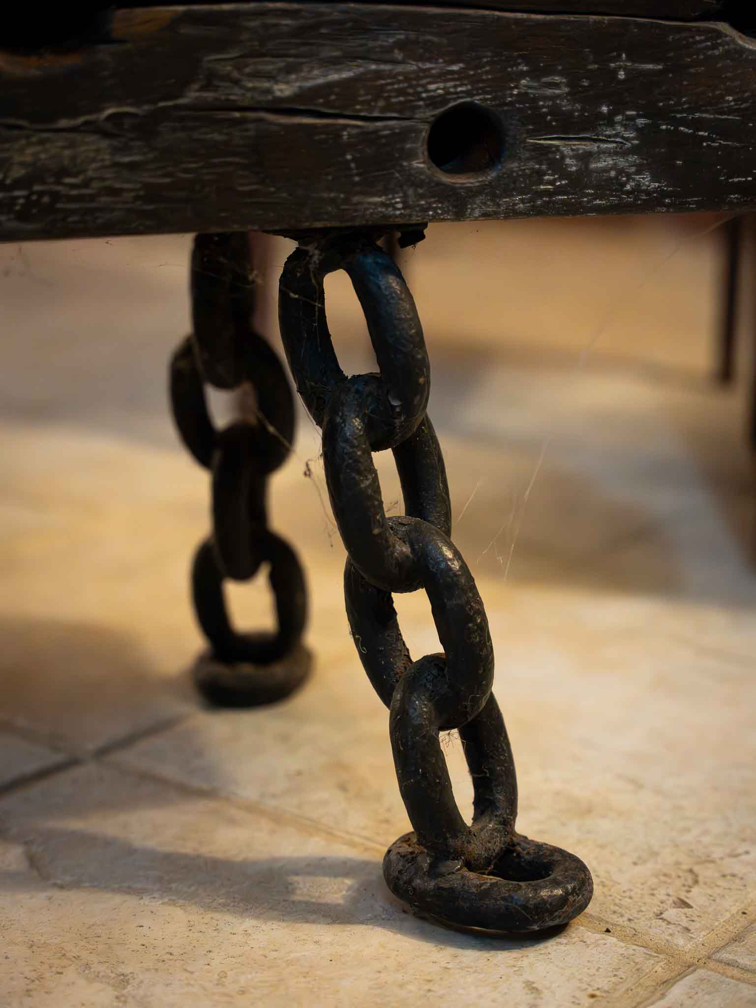 Antique Shipwreck Oak Bench – Milwaukee Belle 1886 – Live Edge w/ Cast Iron Legs - Image 6