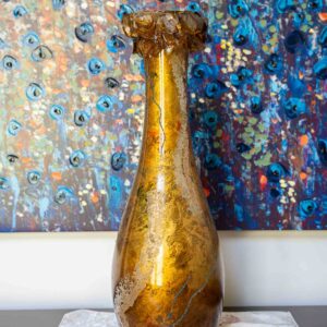 Amber Gold Art Glass Vase