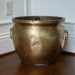 Vintage Hammered Brass Planter