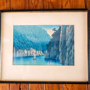 Framed Kawase Hasui “Toro, Kishu” Japanese Woodblock Lithograph – Scenic Landscape