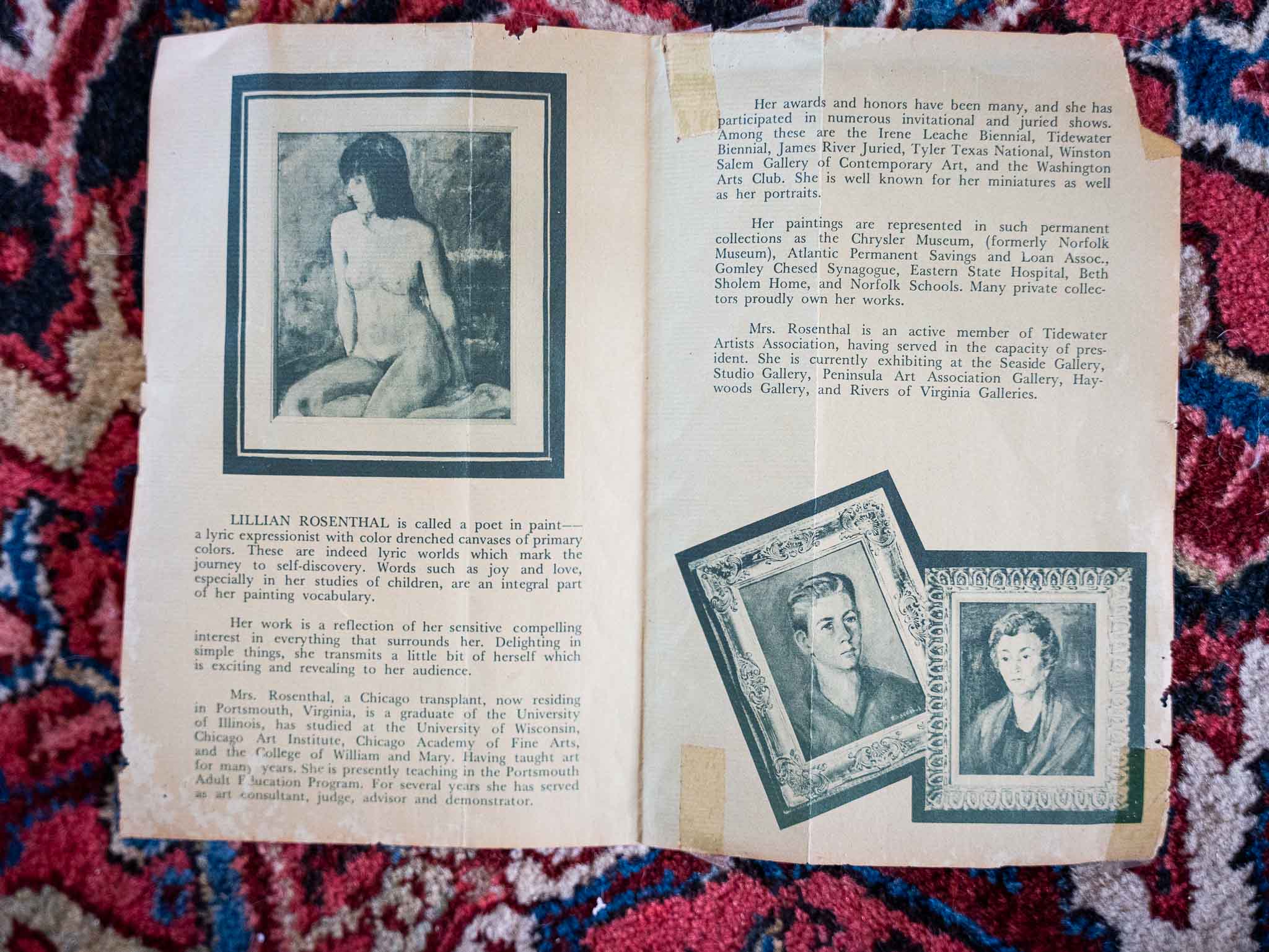 Framed Floral Still Life Painting by Lillian Rosenthal – Vintage Original Art - Image 6