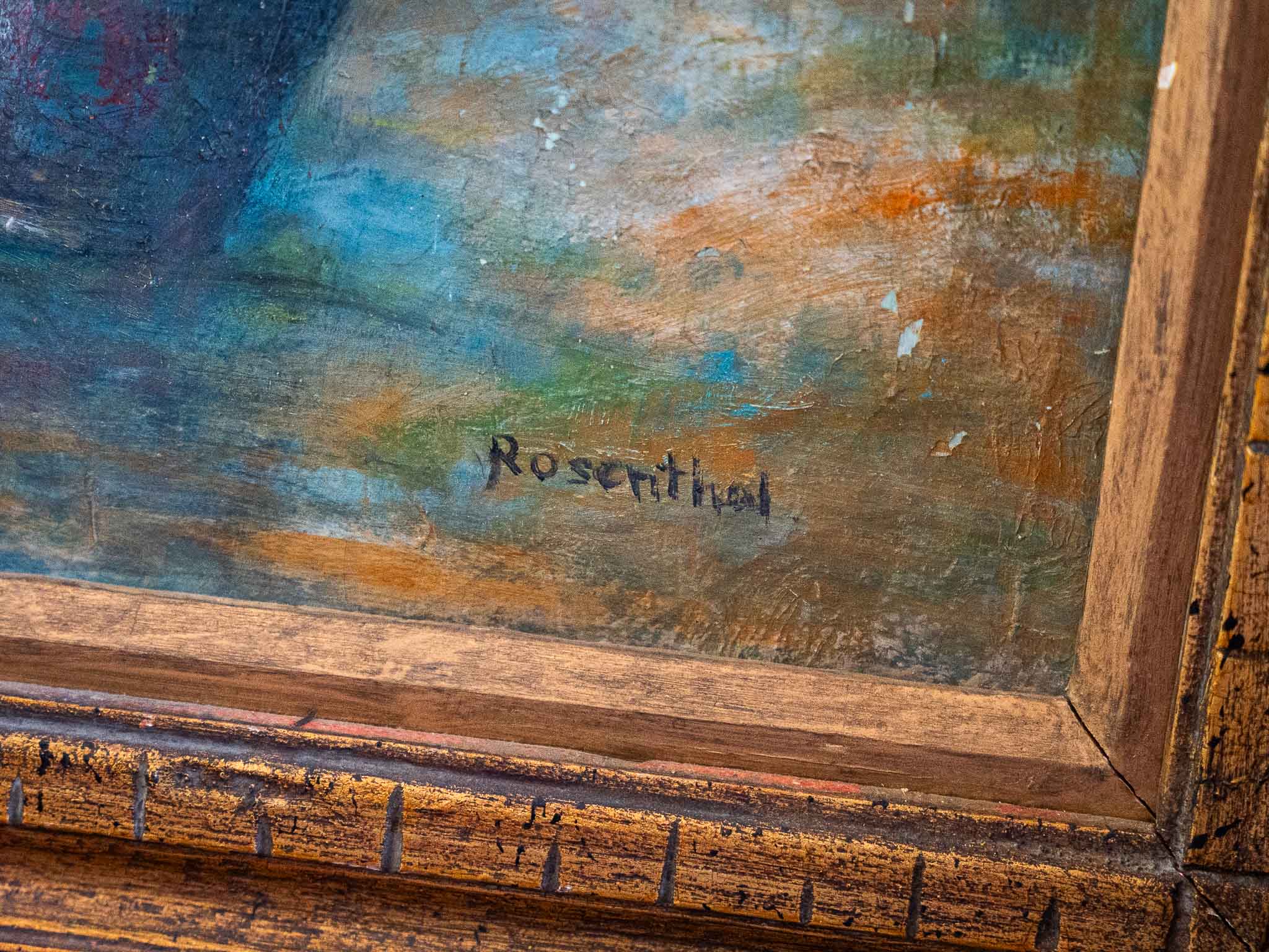 Framed Floral Still Life Painting by Lillian Rosenthal – Vintage Original Art - Image 3