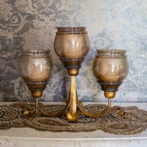 Pier 1 Amber Glass Centerpiece