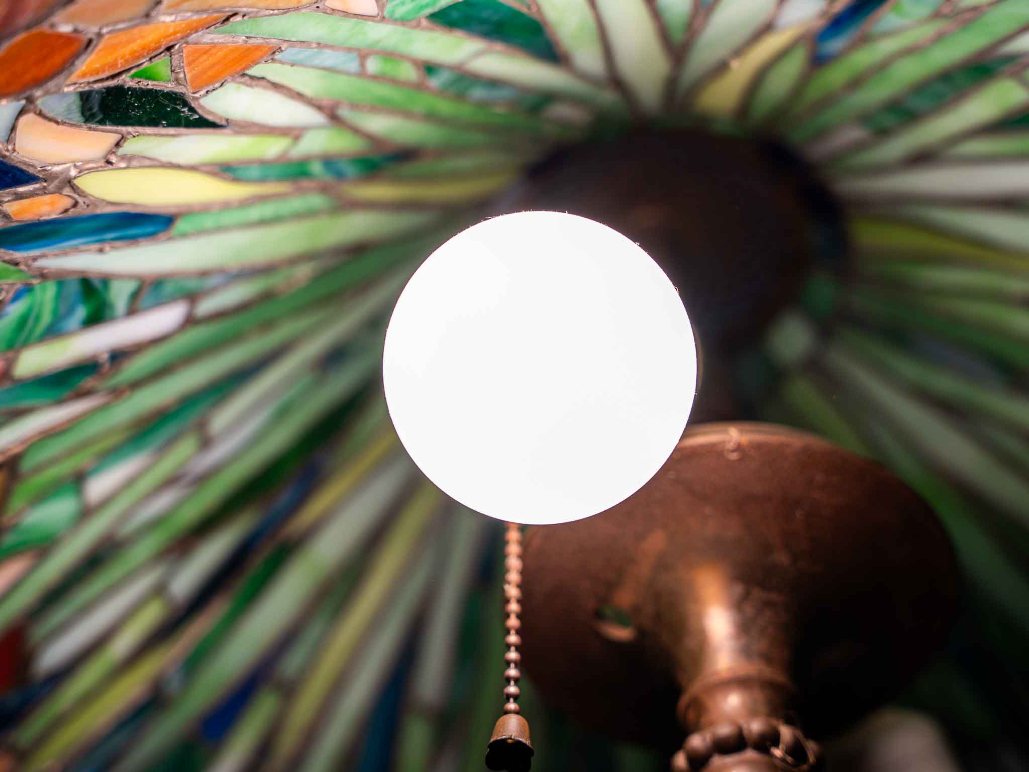 Large Tiffany-Style Stained Glass Floor Lamp – Multicolor Floral Shade – 64” Tall - Image 6