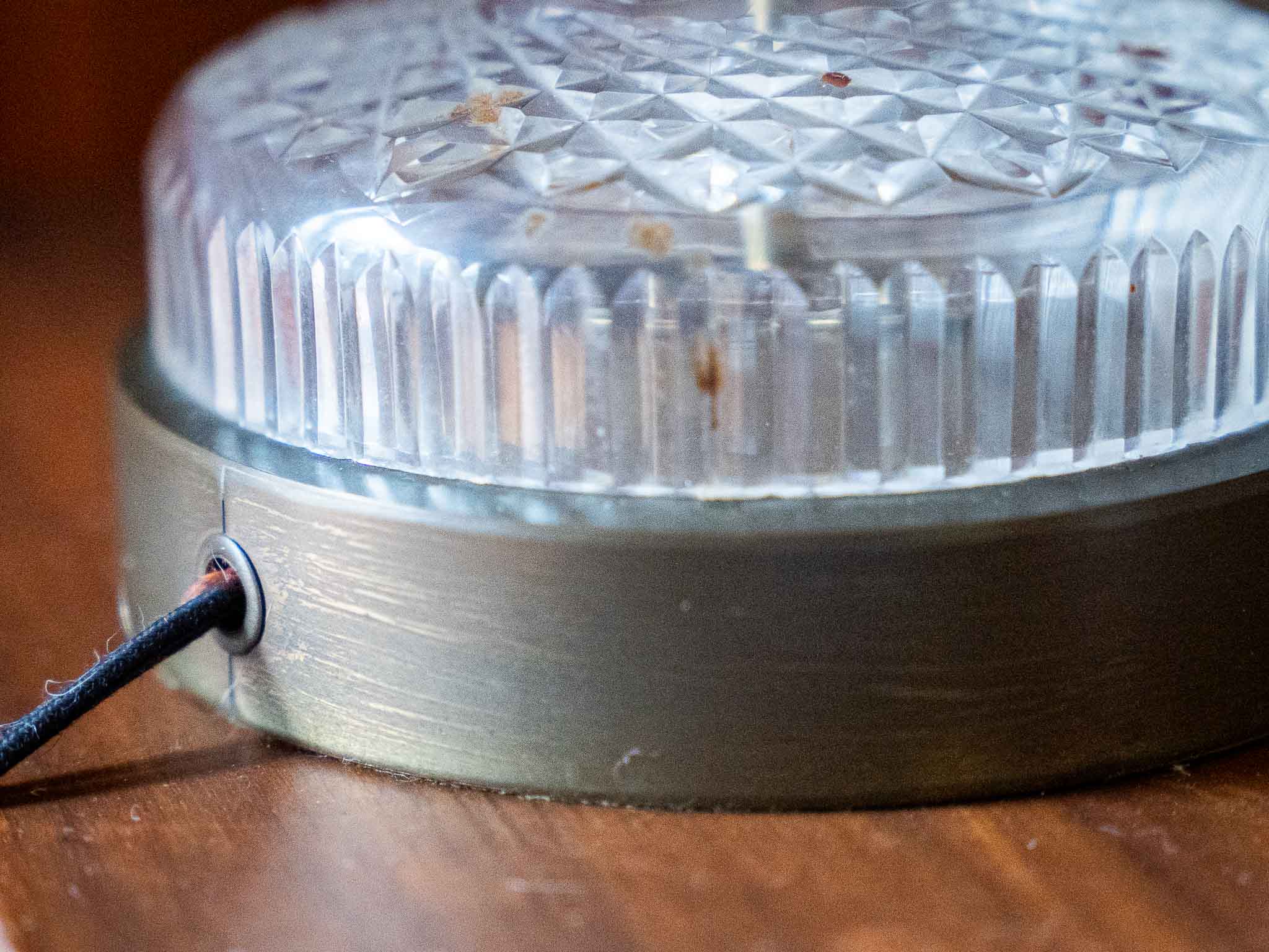 Vintage Crystal Table Lamp – Cut Glass Base – 27.5” Tall - Image 3