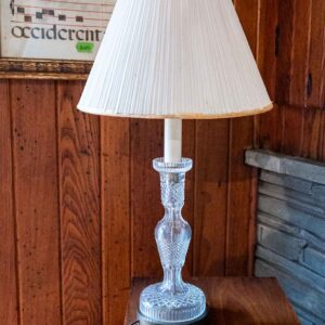 Vintage Crystal Table Lamp – Cut Glass Base – 27.5” Tall