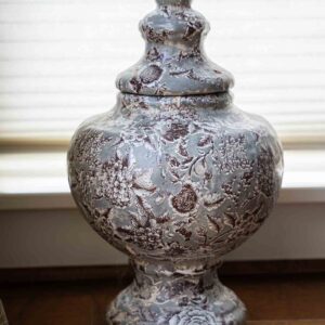 Large Ceramic Floral Decorative Jar