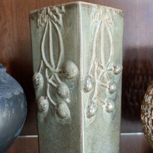 Green Art Pottery Berry Vase