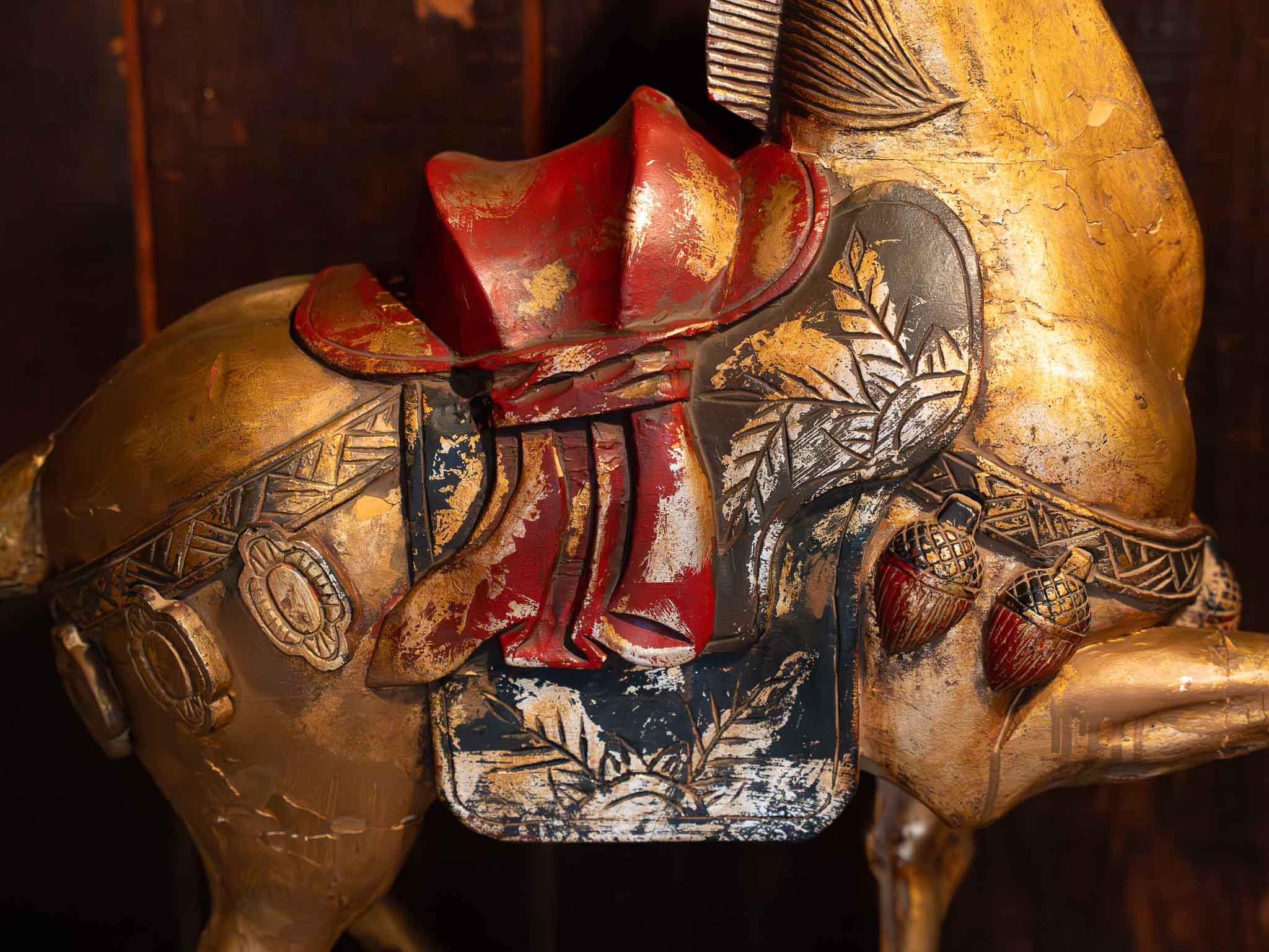 Large Chinese Decorative Horse Sculpture – Hand Painted / Carved Style - Image 6