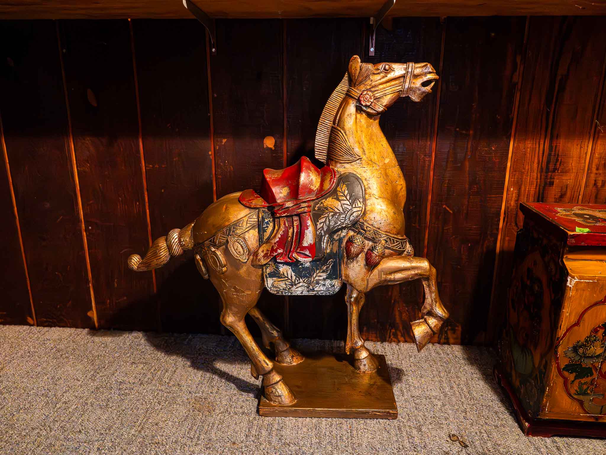 Large Chinese Decorative Horse Sculpture – Hand Painted / Carved Style - Image 5