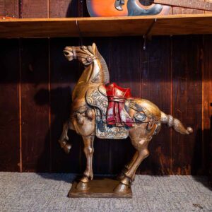 Large Chinese Decorative Horse Sculpture – Hand Painted / Carved Style