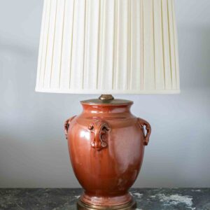 Burnt Orange Ceramic Urn Table Lamp