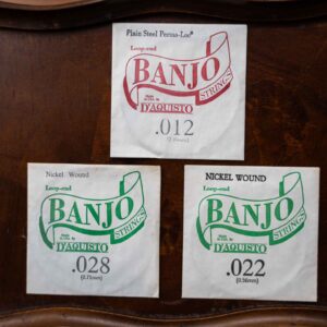 2054 - D’Aquisto Banjo Strings Lot – Plain Steel & Nickel Wound (.012, .022, .028)