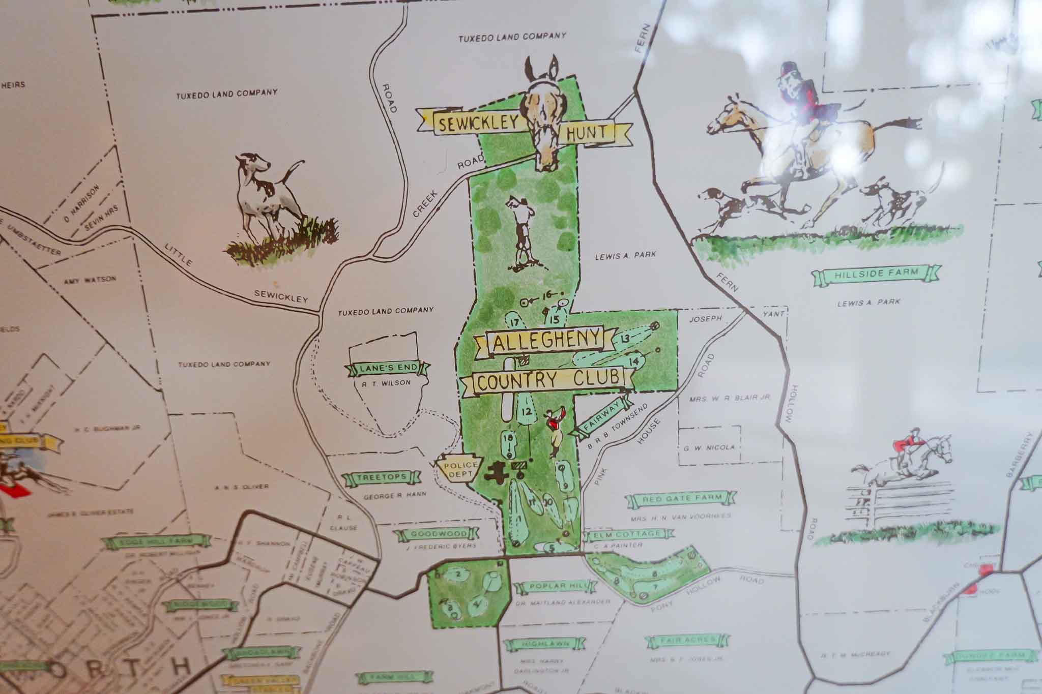 Framed Sewickley Heights & Vicinity Map – Decorative Local Map Artwork (26.75” x 26.75”) - Image 3