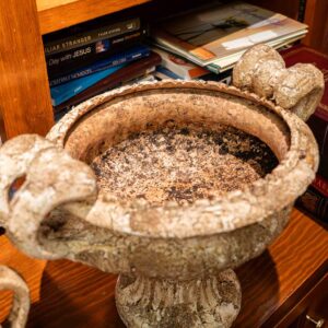 Vintage-Style Distressed Ceramic Urn Planter
