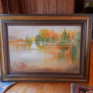 Large Signed Etta Cien Impressionist Landscape Oil Painting – Framed