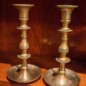 Pair Vintage Brass Taper Candle Holders