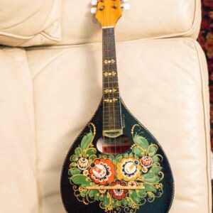 Vintage Russian Folk Art Painted Mandolin
