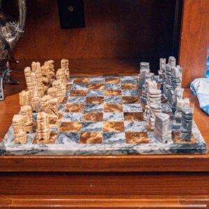 Vintage Mexican Onyx Marble Chess Set