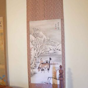 TRADITIONAL CHINESE SCROLL PAINTING – MAN WITH HORSES