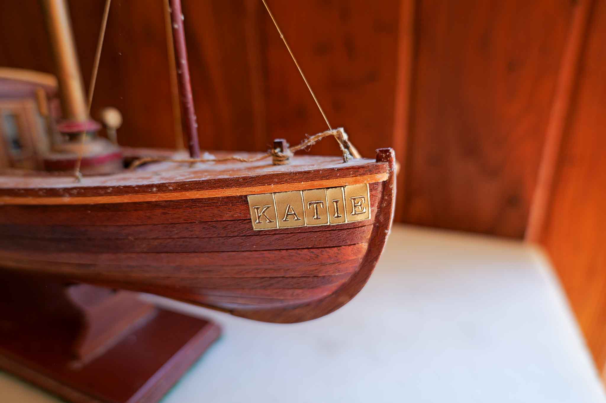 DECORATIVE WOODEN MODEL BOAT – “KATIE” - Image 2