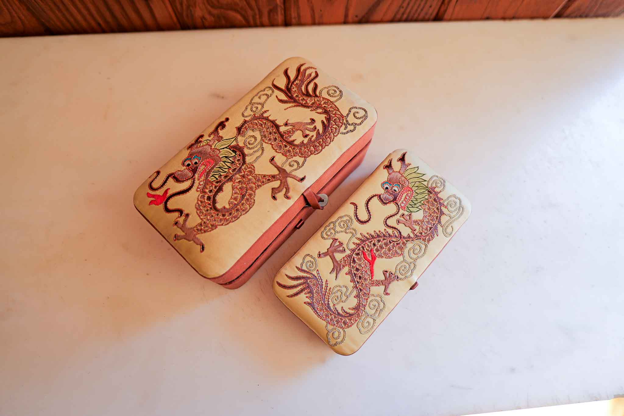 EMBROIDERED DRAGON DECORATIVE CASES – SET OF 2 - Image 4