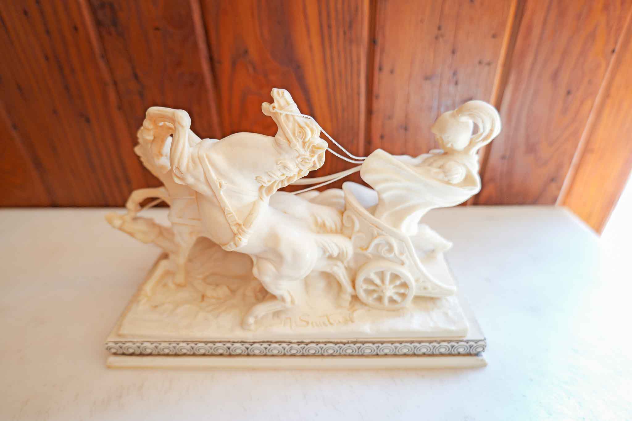 SANTINI STYLE ROMAN CHARIOT SCULPTURE – CLASSICAL FIGURAL STATUE - Image 4
