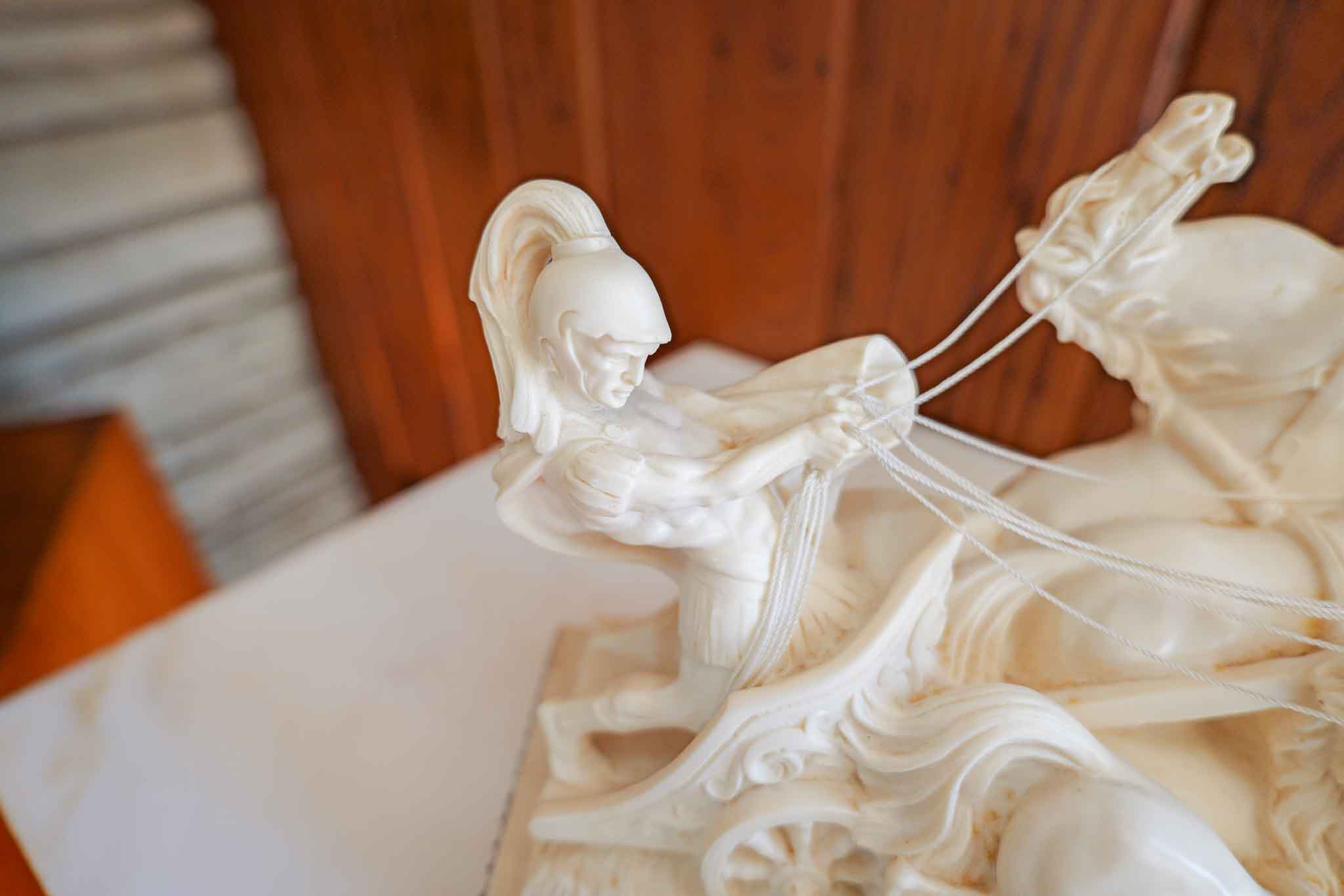 SANTINI STYLE ROMAN CHARIOT SCULPTURE – CLASSICAL FIGURAL STATUE - Image 3