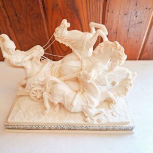 SANTINI STYLE ROMAN CHARIOT SCULPTURE – CLASSICAL FIGURAL STATUE