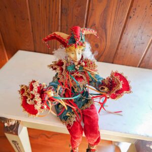 MARK ROBERTS STYLE COLLECTIBLE CHRISTMAS JESTER FIGURINE – LARGE 17” HOLIDAY DECOR
