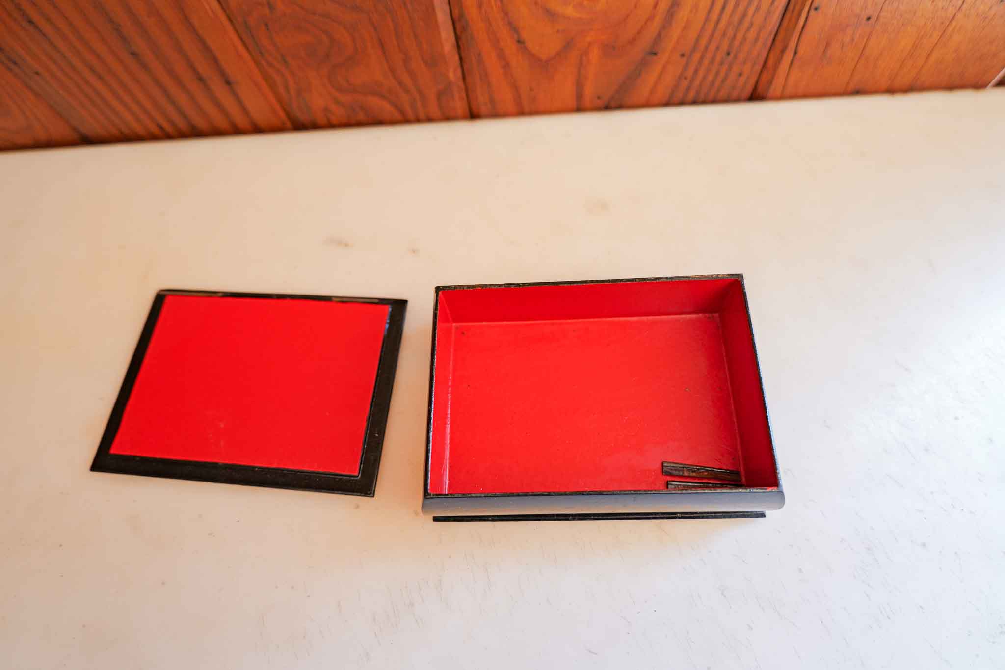 Russian Lacquer Tea Box Boyarinoff Hand-Painted Winter Scene Trinket Box - Image 3