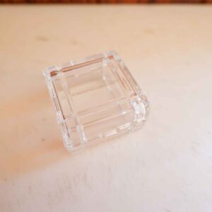 Clear Glass Trinket Box Small Hinged Jewelry Box 3” Rectangular