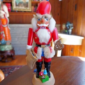 German Erzgebirge Santa Nutcracker 15.5” Straco GmbH Wooden Christmas Figure w/ Cookies
