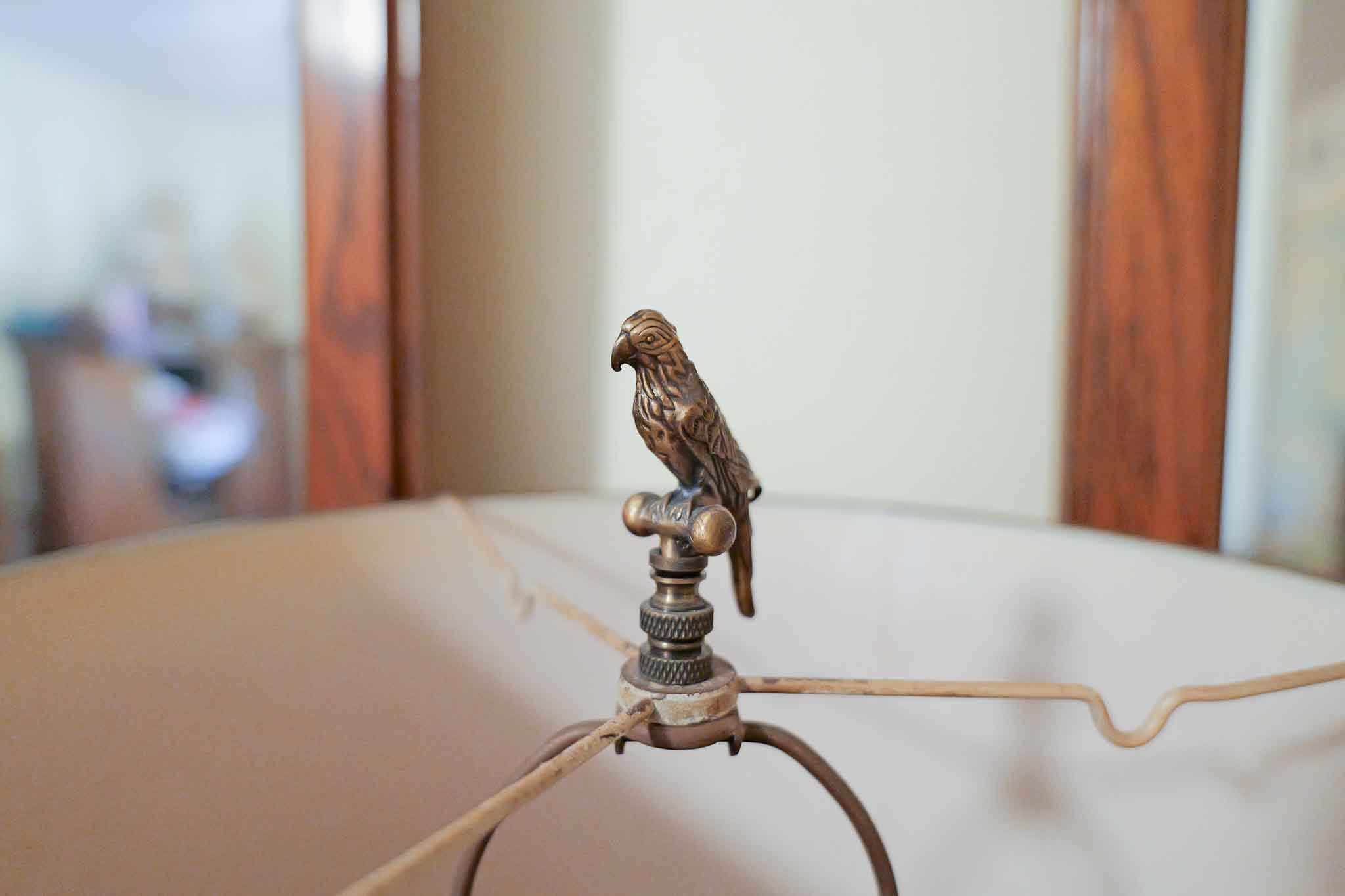 Vintage Toleware Style Drum Shade Table Lamp w/ Fox Hunt Scene Base – 27” Tall - Image 4