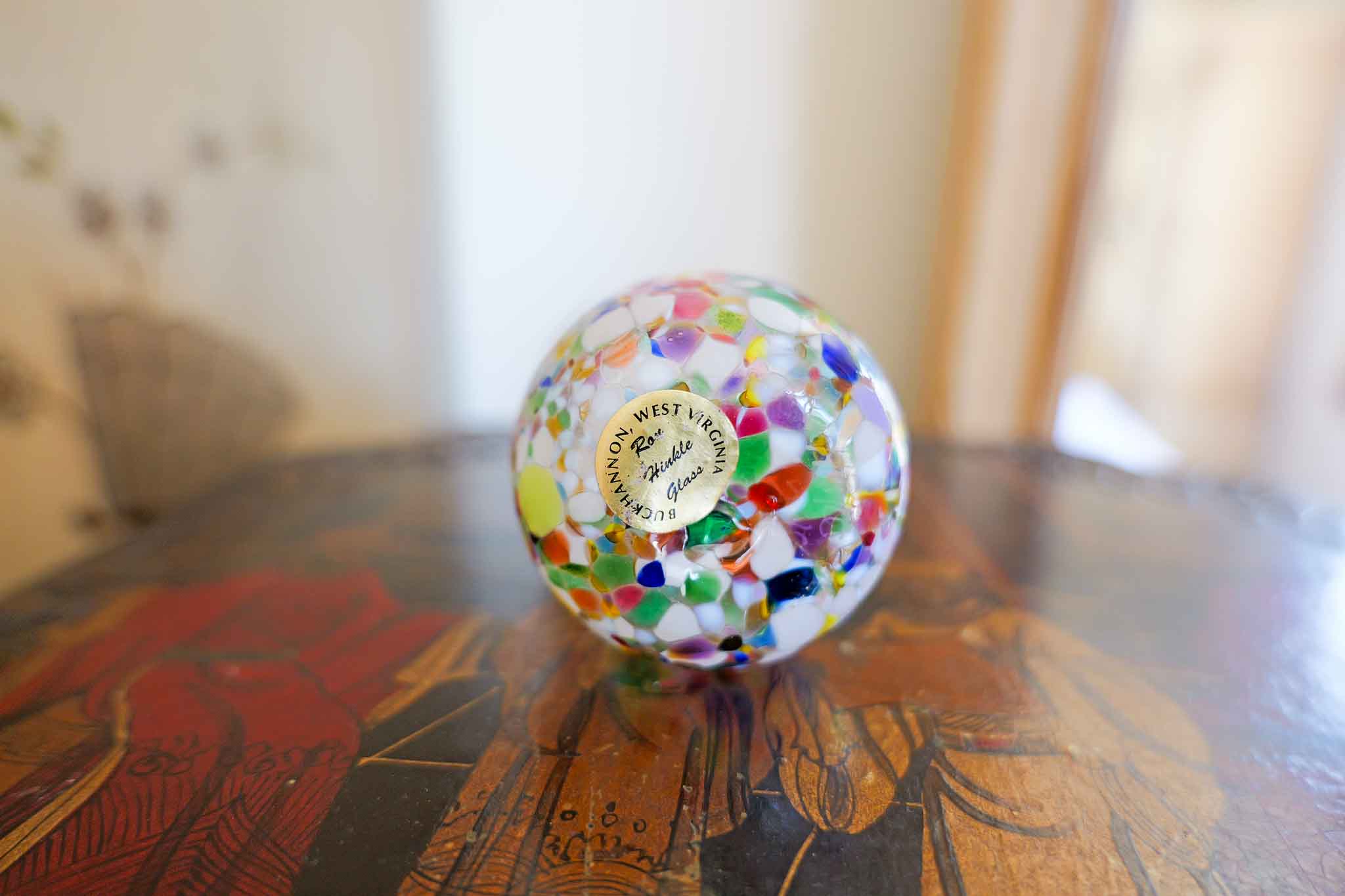 Rox Hinkle Art Glass Mini Vase – Buckhannon WV Hand Blown Confetti Glass (3.5”) - Image 2